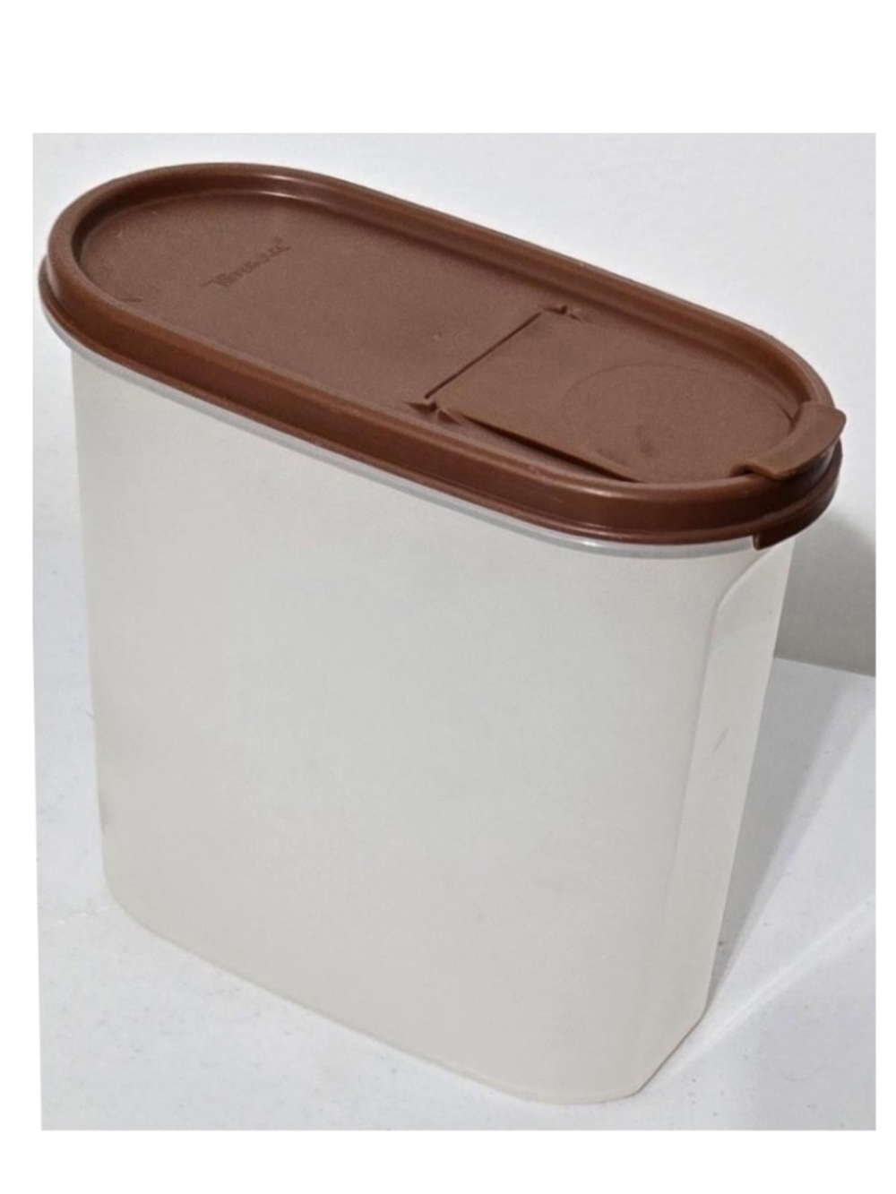 Vintage Tupperware Modular Mate 3 Ovel Brown Pour Lid Storage Container VTG